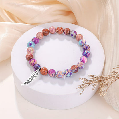 Natural Stone Amethyst Bracelets - Sympathy and Bereavement Gifts for Women - Memorial Gifts for Loss of Loved Ones