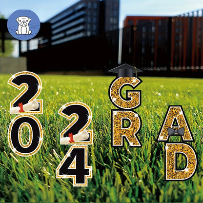 4pcs 2024 Graduation Season Yard Sign with Stakes - School and College Grad Party Decorations and Supplies