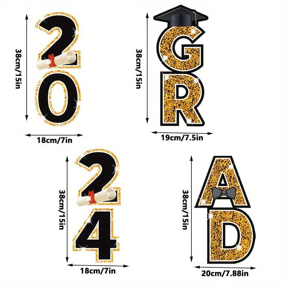 4pcs 2024 Graduation Season Yard Sign with Stakes - School and College Grad Party Decorations and Supplies