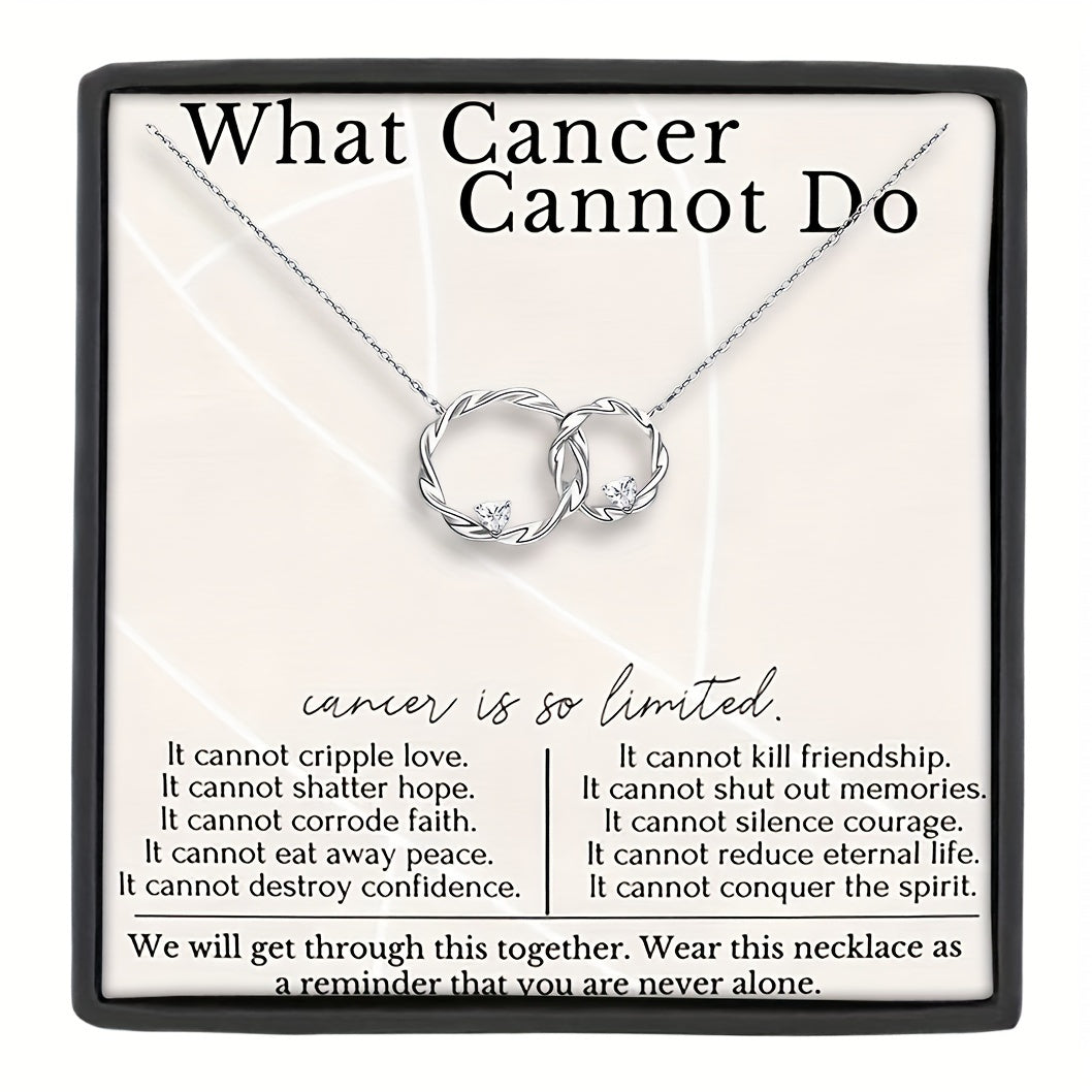 Interlocking Ring Pendant Necklace - Cancer Support Jewelry Gift for Her - Christmas Gift for Cancer Fighter