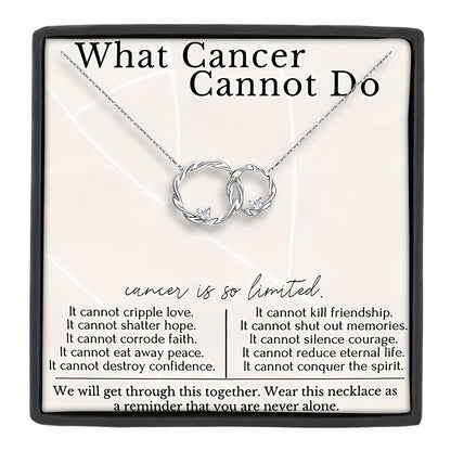 Interlocking Ring Pendant Necklace - Cancer Support Jewelry Gift for Her - Christmas Gift for Cancer Fighter