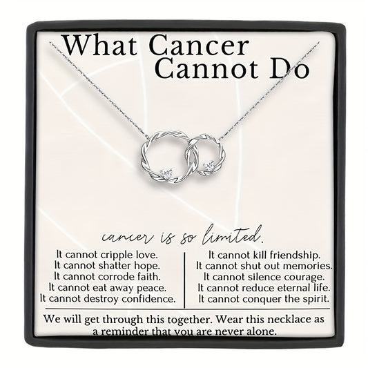 Interlocking Ring Pendant Necklace - Cancer Support Jewelry Gift for Her - Christmas Gift for Cancer Fighter