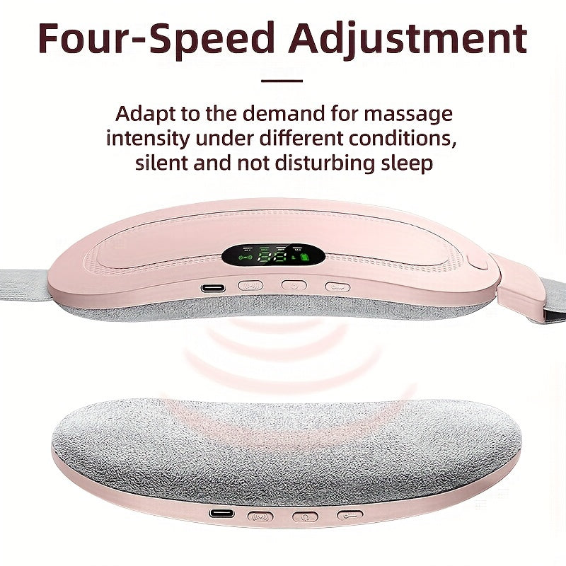 Portable Cordless Heating Pad for Back with 3-Speed Temperature Adjustment and 4-Speed Massage Modes - Fast Electric Heating Belly Wrap Belt for Women and Girls - Great Gift