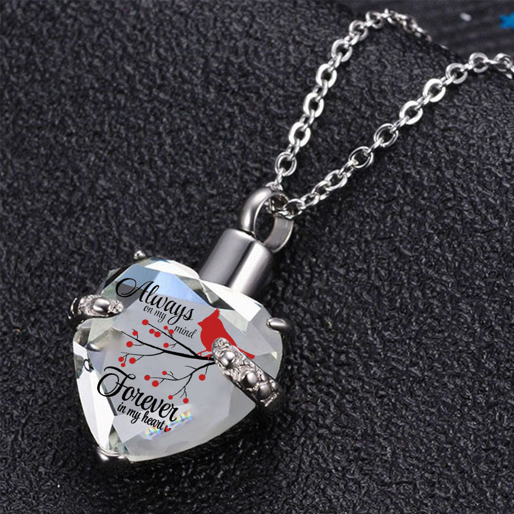 Cremation Jewelry Red Cardinal Urn Necklace For Ashes For Men Always In My Heart Urn Locket Pendant Memorial Jewelry